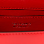 Brushed Calfskin Small Geometric Prisma Shoulder Bag Flame Red