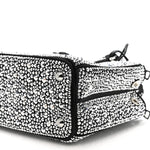 Satin Crystal Mini Galleria Double Zip Tote Metal