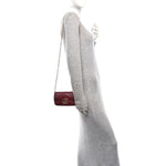 Calfskin Matelasse Super Mini GG Marmont Shoulder Bag Rosso Ancora
