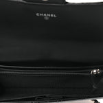 Patent Quilted Wallet On Removable Chain WOC Black