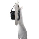 Shiny Calfskin Quilted Small Chanel 22 Black