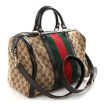 Monogram Selleria Calfskin Vintage Web Medium Boston Beige Ebony Cocoa