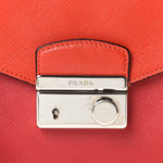 Saffiano Lux Sound Shoulder Bag Fuoco Lacca