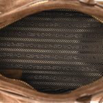 Suede Triangle Medium Bonnie Shoulder Bag Cacao