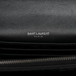 Calfskin Crocodile Embossed Monogram Sunset Chain Wallet Black