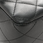 Lambskin Quilted Mini Rectangular Flap Black White