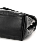 Calfskin Y Quilted Monogram Medium Loulou Chain Satchel Black