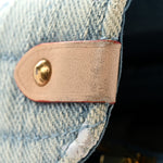 Embroidered Monogram Denim New Wave Chain Pochette Blue