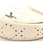 Caviar Perforated Messenger Bag White