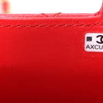 Shiny Aged Calfskin Quilted Mini Nano Kelly Shopper Red