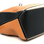 Calfskin Small Puzzle Bag Amber Light Oat Black