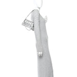 Metallic Nappa Vertical Matelasse Small Maxi Horsebit Chain Shoulder Bag Silver