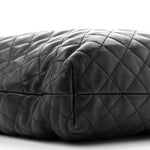 Lambskin Quilted Maxi Icare Shopping Tote Black
