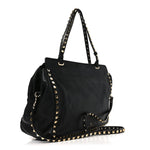 Vitello Medium Rockstud Tote Tote Black