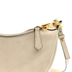 Vitello Grace Matte Mini Fendigraphy Hobo Bag White Ice