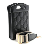 Calfskin GG Matelasse Mini Top Slip Handle Crossbody Bag Black Natural