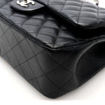 Lambskin Quilted Jumbo Double Flap Black