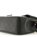 Lambskin Quilted Mini Rectangular Flap Black