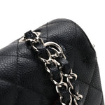 Caviar Quilted Medium Double Flap Black