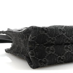 Denim Cuoio Harness GG Monogram Mini Ophidia Tote Bag  Black Medium Grey