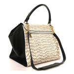Snakeskin Calfskin Medium Trapeze White Black