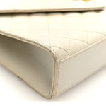 Grain De Poudre Textured Mixed Matelasse Medium Triquilt Monogram Satchel Crema Soft
