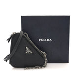 Saffiano Mini Triangle Crossbody Pouch Black