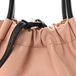 Calfskin Small Ruched Tote Peach
