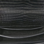 Calfskin Crocodile Embossed Medium Monochrome Monogram Sunset Black