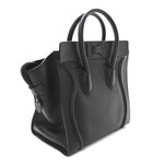 Drummed Calfskin Mini Luggage Black
