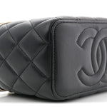 Lambskin Quilted Pick Me Up Vanity Case Black