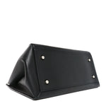 Grained Calfskin Edge Shoulder Bag Black