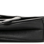 Grained Calfskin Mini Saddle Bag With Strap Black
