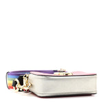Saffiano Rainbow Strap Color Block Small Snapshot Camera Bag Pink Multicolor