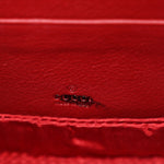 Moire Fabric Calfskin Rhinestone Monogram Monochrome Lizard Embossed Mini Bamboo 1947 Top Handle Chain Bag Red