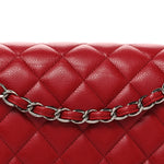 Caviar Quilted Jumbo Double Flap Dark Red