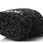 Denim Quilted Floral Print Mini Chanel 22 Black Grey