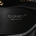 Shiny Crumpled Calfskin Quilted Mini Chanel 25 Handbag Black