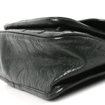 Crinkled Calfskin Matelasse Monogram Medium Niki Chain Satchel Dark Green