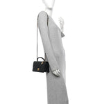 Caviar Quilted Mini Top Handle Flap Black