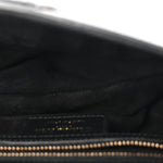 Grained Calfskin Saddle Bag With Strap Black