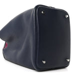 Taurillon Clemence Picotin Lock 22 MM Bleu Nuit Rose Pourpre
