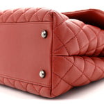 Caviar Quilted Medium Coco Handle Flap Dark Red