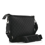 GG Supreme Monogram Azalea Calfskin Retro Interlocking G Wristlet Messenger Bag Black