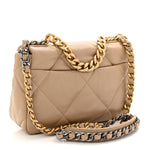 Lambskin Quilted Medium Chanel 19 Flap Dark Beige