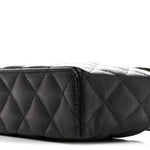 Caviar Quilted Top Handle Slim Vanity With Chain Black