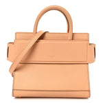Grained Calfskin Mini Horizon Satchel Beige
