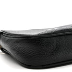 Pebbled Calfskin Medium Soho Flap Crossbody Black