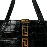 Calfskin Crocodile Embossed Small Greca Goddess Shoulder Bag