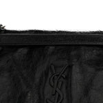 Crinkled Calfskin Monogram Medium Niki Chain Satchel Black